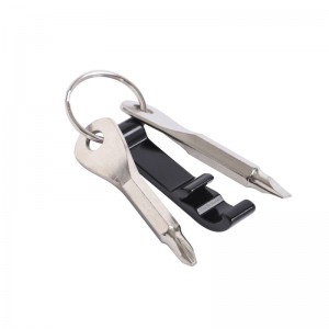 BOTTLE OPENER WITH SCREWDRIVER BIT, KEYCHAIN RING, MULTIFUNCTION