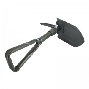 FOLDING CAMPING SHOVEL, TRI-FOLD HANDLE SHOVEL WITH COVER, SMALL SIZE