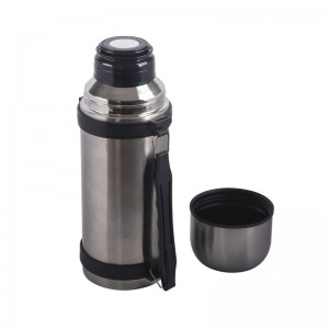 METAL THERMOS 1.2 LT, STAINLESS STEEL, WITH HAND ROPE