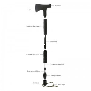 MULTI-FUNCTION CAMPING AXE, FOR EMERGENCY, CAMPING, HUNTING, OUTDOOR, FOLDING PORTABLE TOOLS