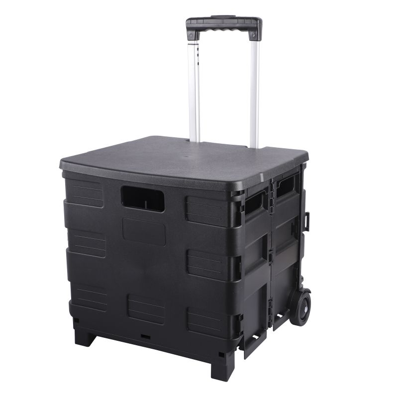 PLASTIC COLLAPSIBLE HAND CRATE WITH WHEELS-1
