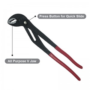 QUICK ADJUSTING GROOVE JOINT PLIERS,SIZE 7″,10″,12″,16″,ALL PURPOSE V JAW,QUICK ADJUSTMENT,CR-V