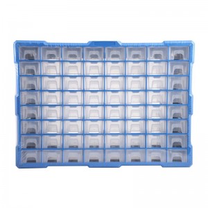 TOOL BOX ORGANIZER WITH 64 SMALL DRAWERS, SIZE: 20.5*14.8*6.3”(52*37.5*16CM), SMALL DRAWER SIZE:6.1*2.2*1.5” (15.5*5.5*3.8CM)