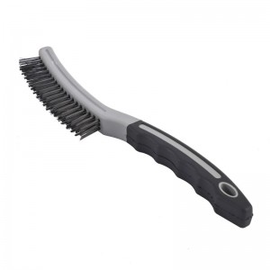 WIRE BRUSH, 340MM 6X19 ROW, CARBON STEEL WIRE, TPR HANDLE