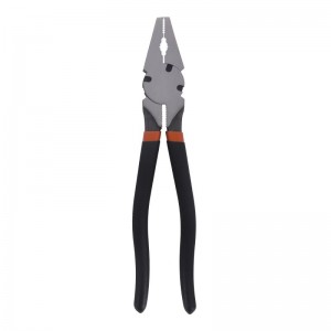 3PC FENCING PLIERS AND WIRE UNROLLER, CARBON STEEL, PVC DIPPING GRIP, ZINC PLATED