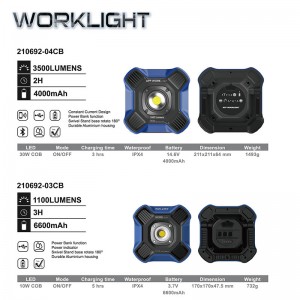 1100/3500 LUMENS RECHARGEABLE LED WORK LIGHT WITH APP CONTROL