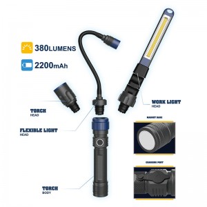 RECHARGEABLE 3-IN-1 MULTI-FUNCTION LED FLASHLIGHT/WORK LIGHT