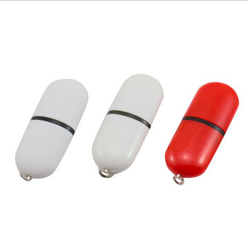 Pill Shape Plastic Custom USB Flash Drive, Logo Printing Accepted Featured Image