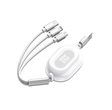 3 In 1 Einziehbares USB-Kabel TPE-Ladekabel mit mehreren Adaptern