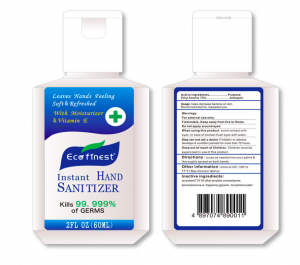 Hand Sanitizer Gel Waterless Clear Bottle-60ML,Travel Portable Hand Sanitiser Anti-Bacteria Moisturizing