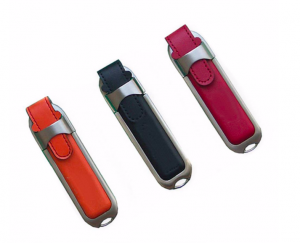 Real leather plus metal housing USB Drive