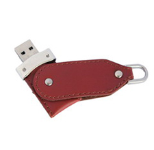 Clé USB en cuir véritable et boîtier métallique