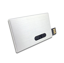 Design extra fino, cartão de metal USB Flash Drive Pen Drive Memory Stick / logotipo personalizado Digital Printing