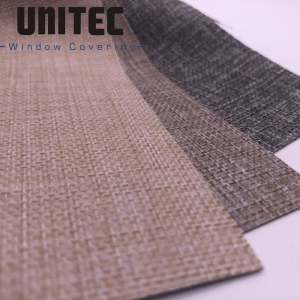 Polyester Free of PVC, Linen with acrylic coated Blackout Roller Blinds Fabric URB49