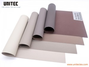 China UNITEC URB81 Se utiliza el mismo color en ambos lados de la tela de Blackout Cortinas Roller Tela para hacer que la tela sea más colorida