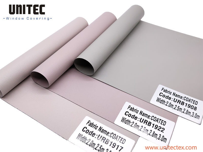 Free sample for Chile Pvc Roller Blinds Fabric - UNITEC URB1914 Free sample Double coated polyester Waterproof Blackout Roller Blinds Fabric – UNITEC detail pictures
