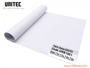 High Quality Fabric from China UNITEC URB1901 White Blackout Fabric