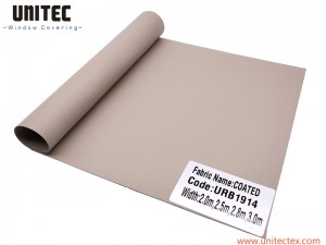 UNITEC URB1914 Free sample Double coated polyester Waterproof Blackout Roller Blinds Fabric