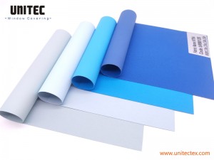 BABY BLUE COLOR 100% POLYESTER ROLLER BLINDS FABRIC BLACKOUT