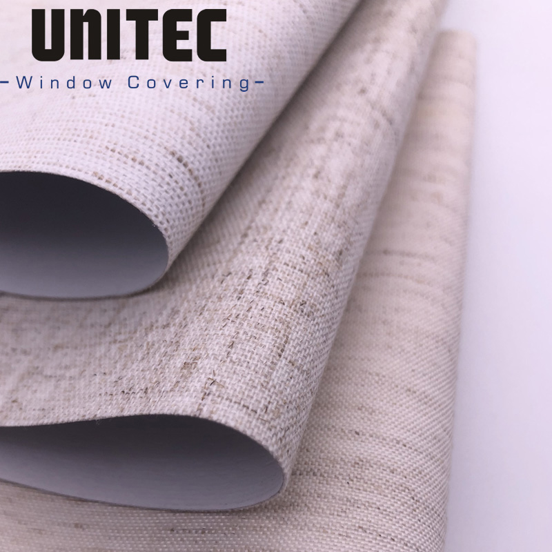 Manufactur standard Fiberglass Pvc Roller Blinds Fabric - Linen Blackout Fabric – UNITEC detail pictures