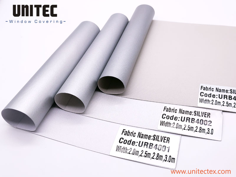 Factory direct sales company from China provide Silver blackout roller blinds fabric URB4001-4008 Featured Image