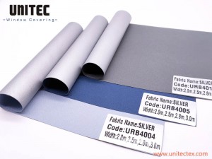 SILVER BACKING POLYESTER ROLLER BLINDS BLACKOUT FABRIC FROM CHINA