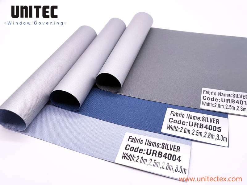 ROLLER SHADES PREMIUM QUALITY BALCKOUT SILVER BACKING URB19 SERIRES-UNITEC CHINA Featured Image