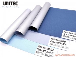 CHEAP ROLLER BLINDS FABRIC 100% POLYESTER ACRYLIC COATING WITH SILVER BACKING-UNITEC 2002