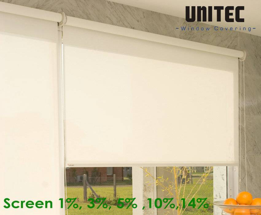 Low price for India Modern Sunscreen Blinds Fabric - Sunscreen roller blind with 1% opening rate URS12 – UNITEC detail pictures