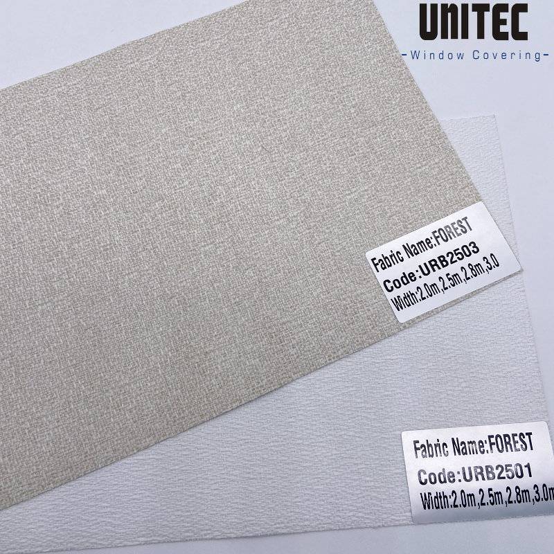 PriceList for Roller Blinds Fabric Foam Coated - Motorized Blinds URB25 FOREST Jacquard Blackout White UNITEC-China – UNITEC