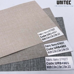Polyester Free of PVC, Linen with acrylic coated Blackout Roller Blinds Fabric URB49