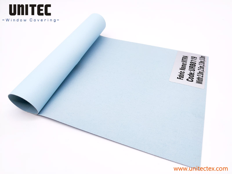 BABY BLUE COLOR 100% POLYESTER ROLLER BLINDS FABRIC BLACKOUT Featured Image
