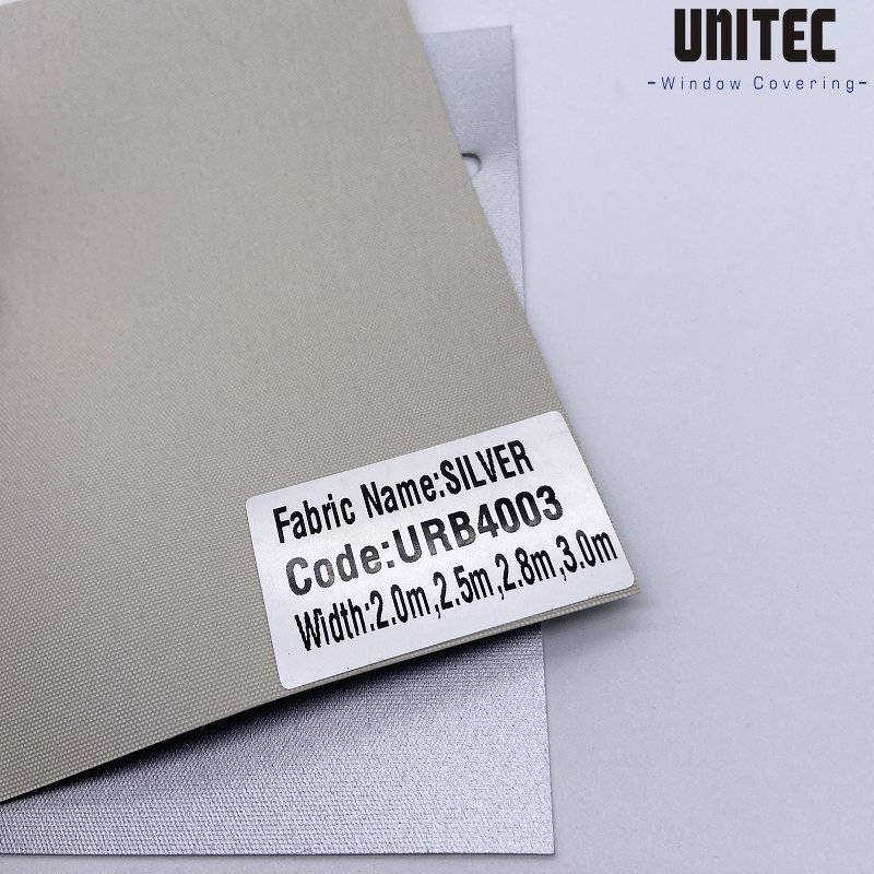 Gray polyester fiber blackout roller blind URB4003 Featured Image