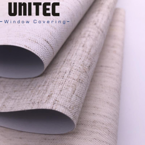 Linen and Cotton with Blackout coated Light-Filtering Roller Blinds Fabric URB3300 Series