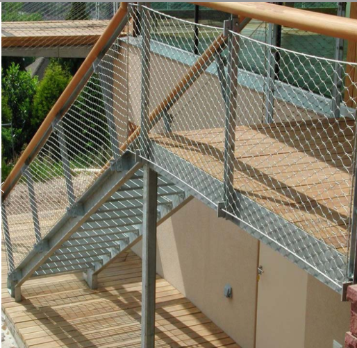Paslanmaz Çelik Merdiven Tel halat Kablo Örgüsü 06