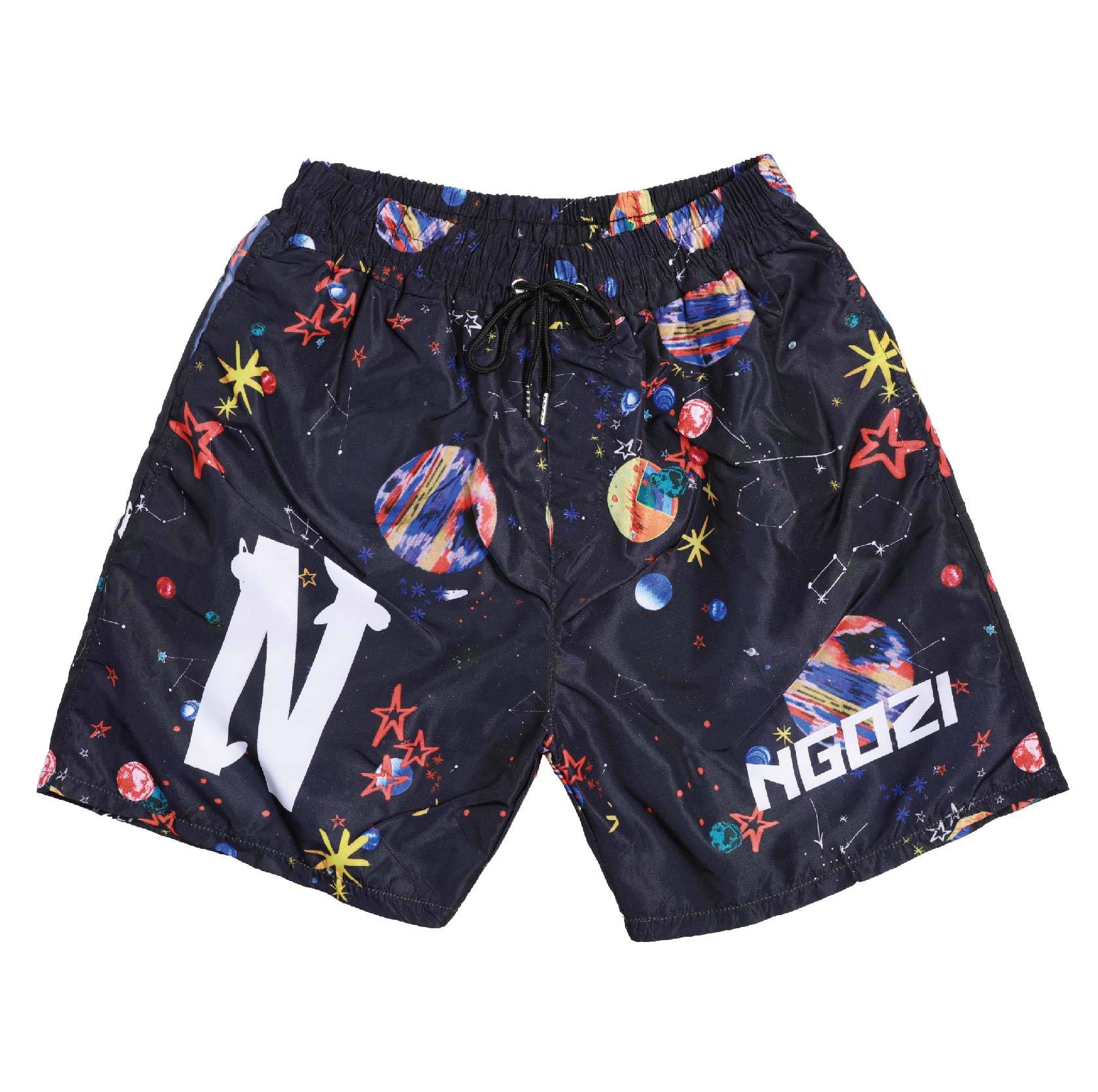 Factory Free sample Custom Shorts - Ngozi Beach Shorts Men Quick Dry  Universe Printed Elastic Waist – Fullerton