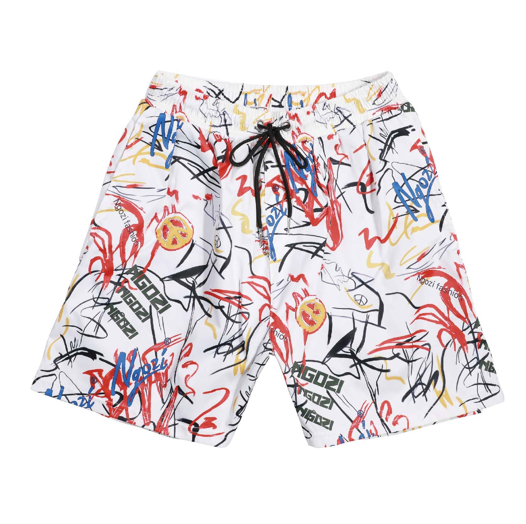 Cheapest Price Tracksuit - Ngozi Beach Shorts Men Quick Dry Fashion  scrawl  Printed Elastic Waist – Fullerton