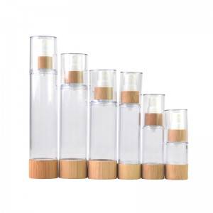 Airless Plastic Toner Bottle With Bamboo Collar