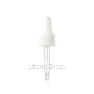 18mm white plastic dropper with threaded collar