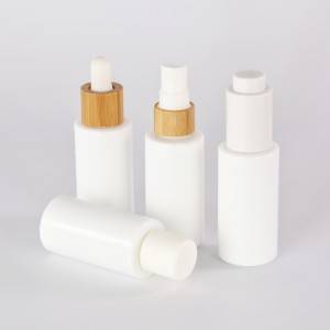 10ml 30ml flat shoulder opal white glass bottles for essential oil and serum