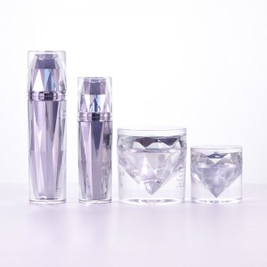 High End Luxury 15g 50g Acrylic Silver Cream Jars for essence lotion cream cosmetic packaging