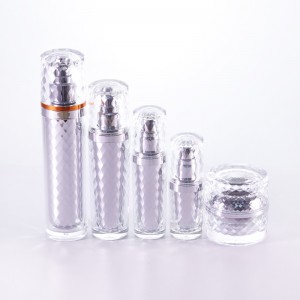 Hot selling 15ml 30ml 60ml 120ml 50g Acrylic Silver Cream Jars for essence lotion cream cosmetic packaging