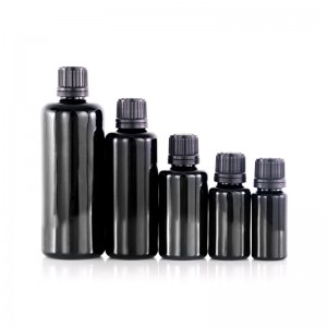 Classic black glass bottle for skin care package