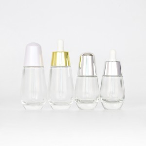Stylish clear glass dropper bottles