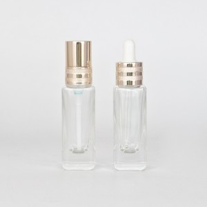 Slim and tall clear glass dropper and pump bottle