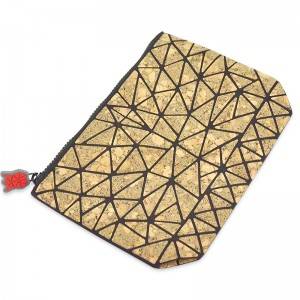 Eco Friendly Natural Cork Softwood Zipper cosmetic Pouch
