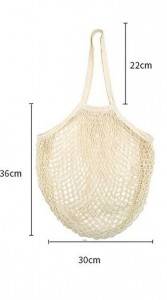 Oekotex and GOTS certificated organic cotton reusable mesh net bag for vegetables and shopping
