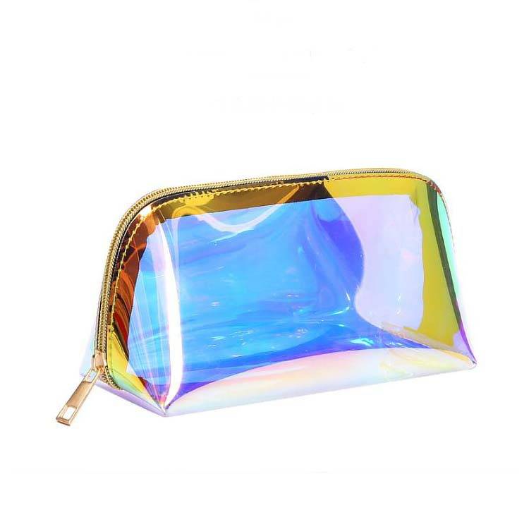 Hot Sales TPU Holographic Clear Clutch Pouch Makeup Bag Women Hologram Transparent Small Waterproof Cosmetic Toiletry Bag Featured Image