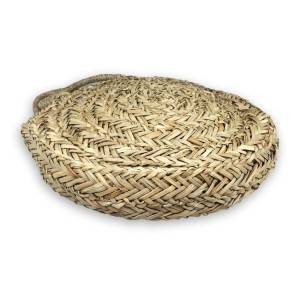 Trendy hand woven round straw bag sea grass straw handbag