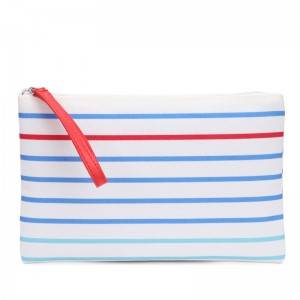 fashion striped makeup airline pouch nylon bag for women